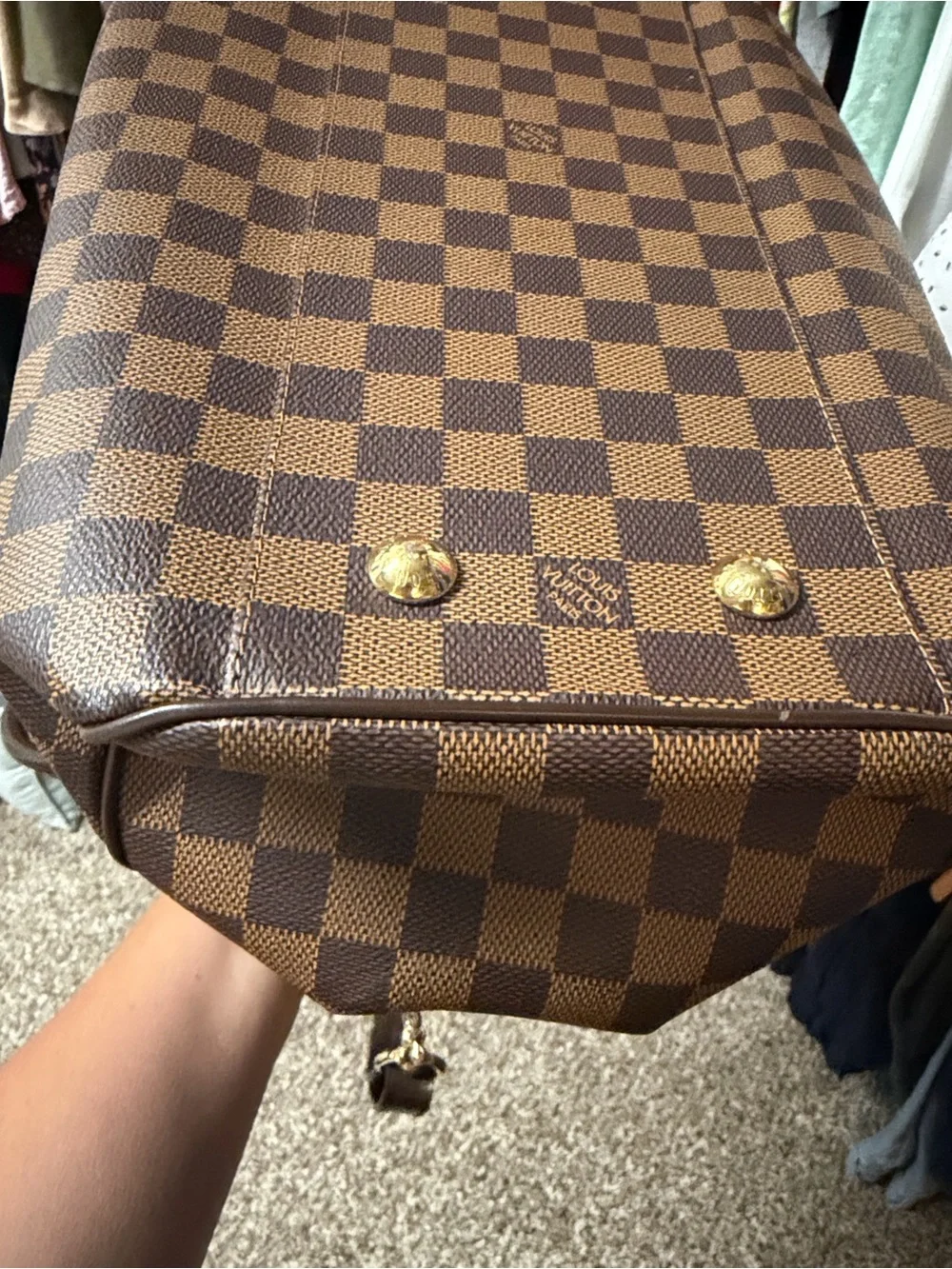 Louis Vuitton Trevi GM Brown Damier Ebene Top-Handle Satchel with Gold Hardware - Picture 10 of 11